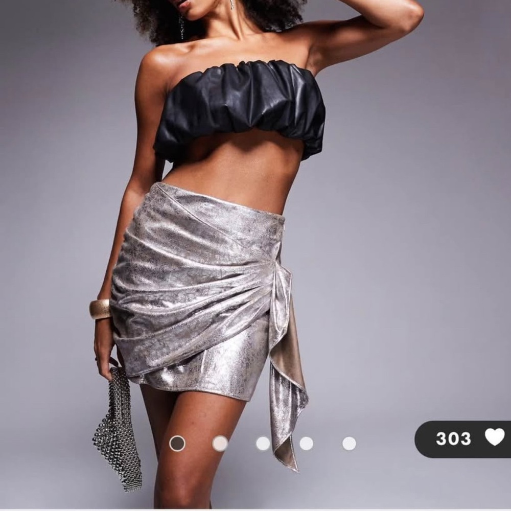 Metallic Wrap Skirt